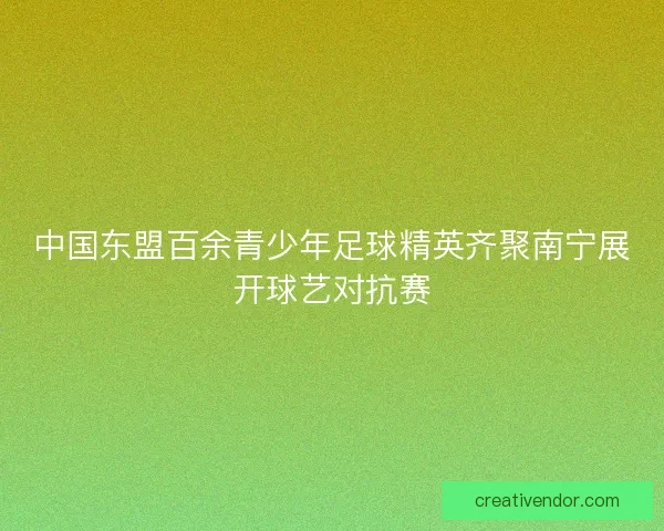 中国东盟百余青少年足球精英齐聚南宁展开球艺对抗赛 中国东盟百余青少年足球精英齐聚南宁展开球艺对抗赛